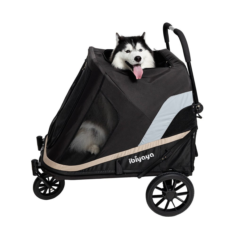 Ibiyaya Grand Cruiser Large Dog Stroller Pram for Dogs up to 50kg600D PET recycled yarnCatsWoofy and Whiskers