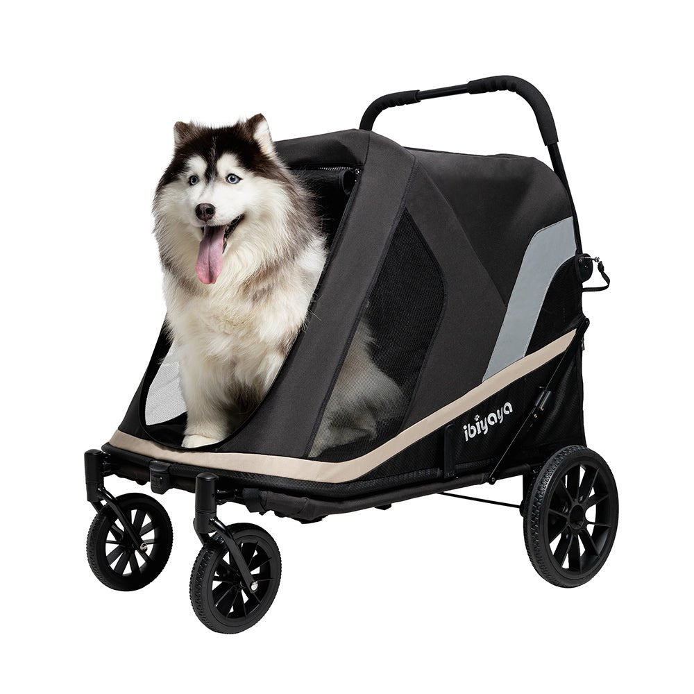 Ibiyaya Grand Cruiser Large Dog Stroller Pram for Dogs up to 50kg600D PET recycled yarnCatsWoofy and Whiskers