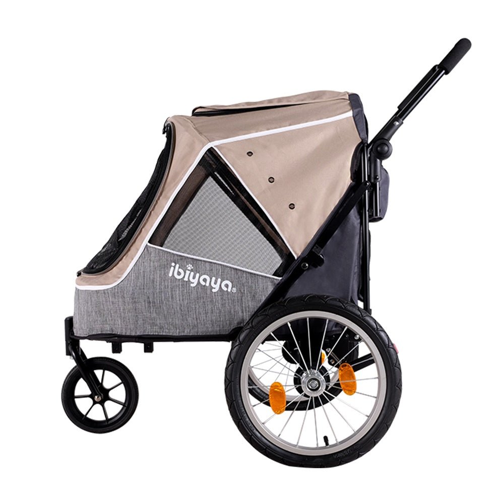 Ibiyaya Happy Pet Trailer / Jogger with Bicycle Attachment 2.0 - Blue2 in 1 Pet Stroller & Trailer3 Wheel Pet StrollerWoofy and Whiskers