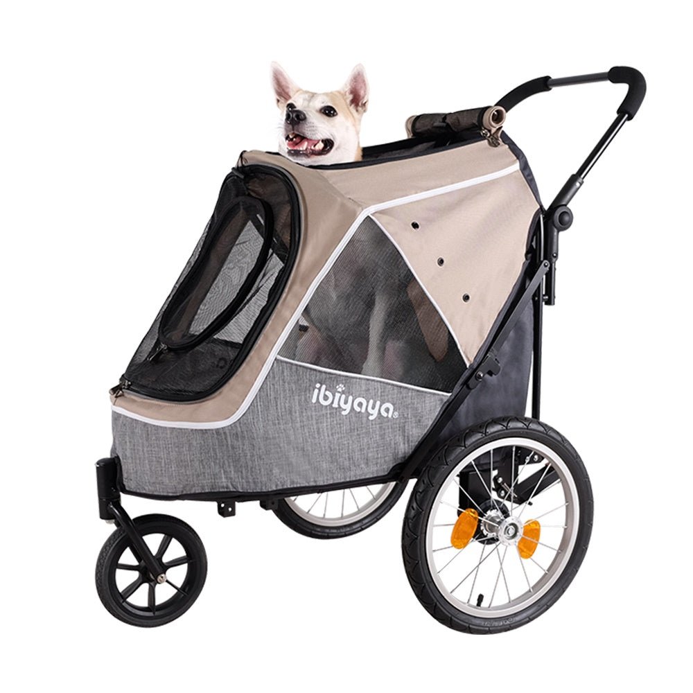 Ibiyaya Happy Pet Trailer / Jogger with Bicycle Attachment 2.0 - Blue2 in 1 Pet Stroller & Trailer3 Wheel Pet StrollerWoofy and Whiskers