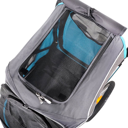 Ibiyaya Happy Pet Trailer / Jogger with Bicycle Attachment 2.0 - Blue Stroller Ibiyaya