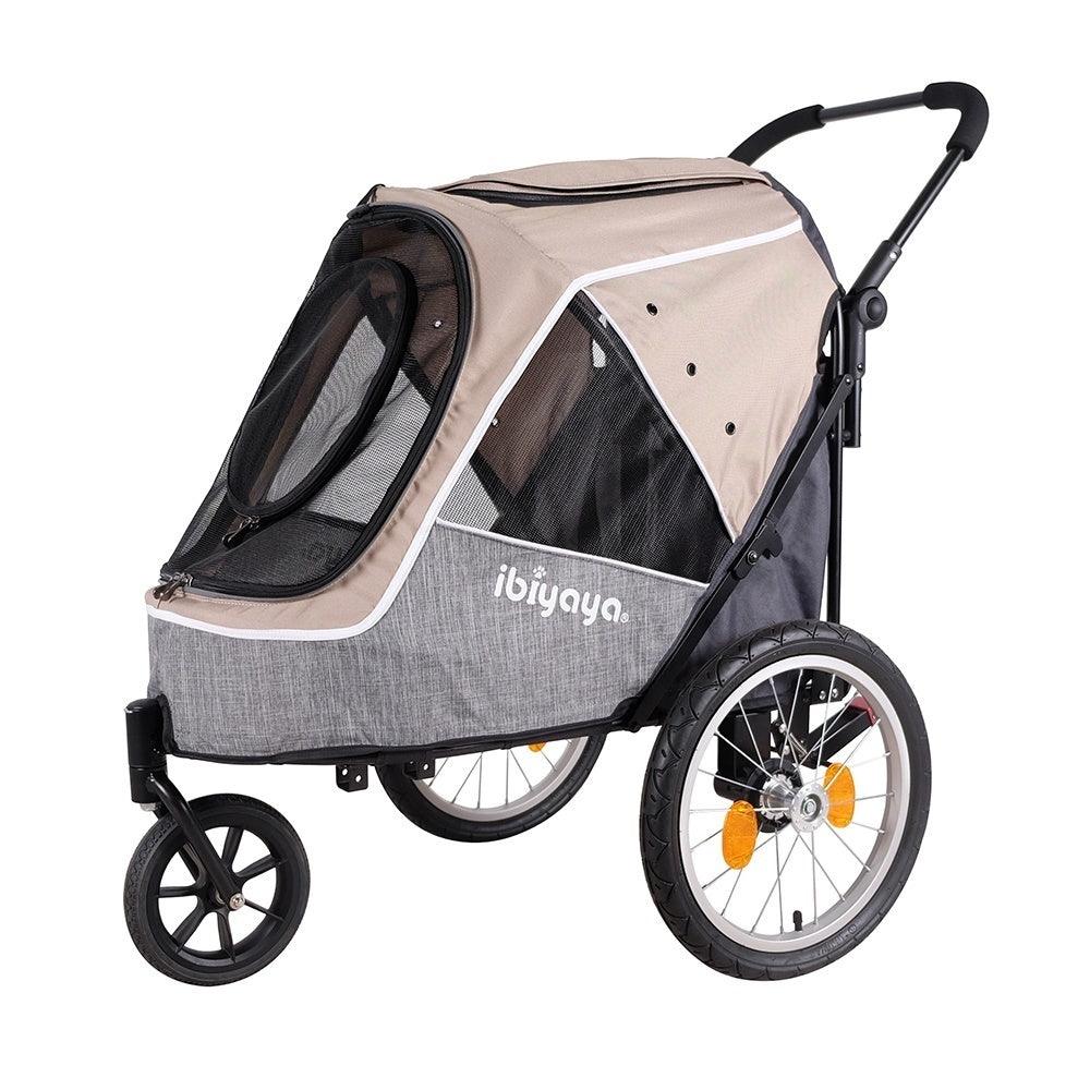 Ibiyaya Happy Pet Trailer / Jogger with Bicycle Attachment 2.0 - Blue2 in 1 Pet Stroller & TrailerCatsWoofy and Whiskers