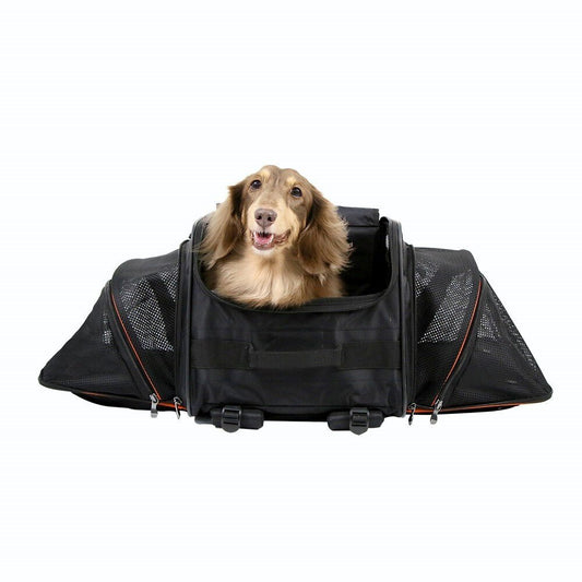 Ibiyaya JetPaw: Expandable Pet Carrier & Backpack - Obsidian/OrangeAirline Approved Pet CarrierFront Pet Carrier BackpackWoofy and Whiskers