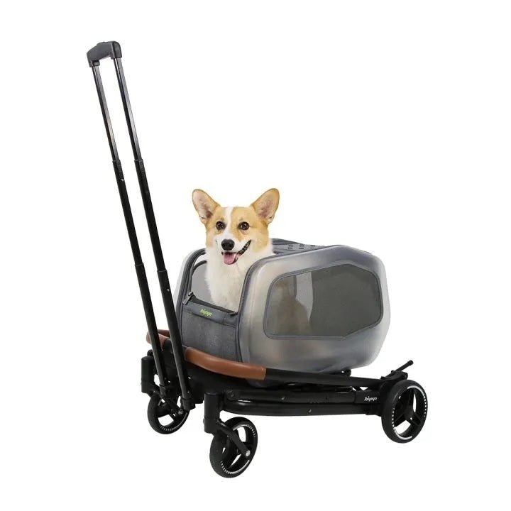 Ibiyaya NeoRider Multi - purpose Detachable Pet Stroller - Silver MistWoofy and Whiskers