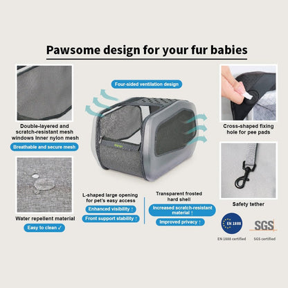 Ibiyaya NeoRider Multi-purpose Detachable Pet Stroller - Silver Mist pet stroller Ibiyaya