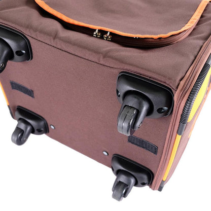 Ibiyaya New Liso Backpack Parallel Transport Pet Trolley- Orange/Brown Pet Carrier Ibiyaya