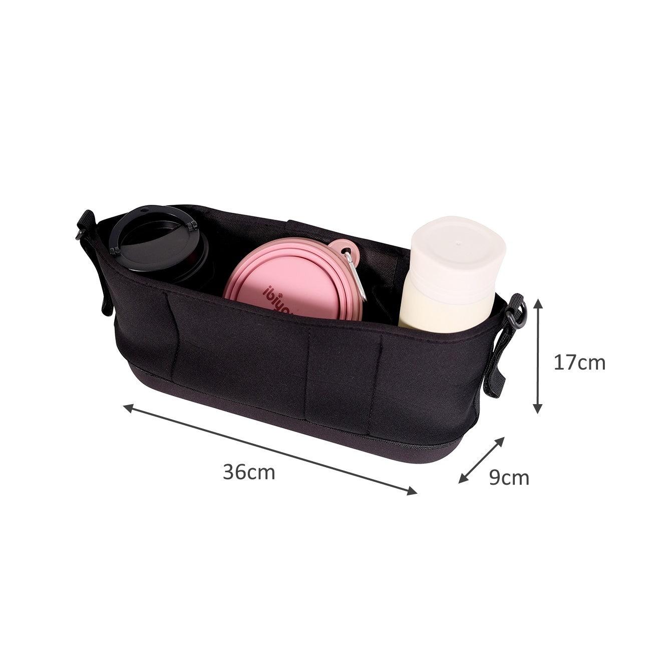 IBIYAYA Pet Pram Organiser Stroller Pouch - BlackWoofy and Whiskers