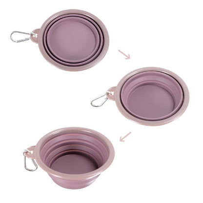 Ibiyaya Quick Bite Collapsible Travel Pet Bowl €- Pink travel water bowl Ibiyaya