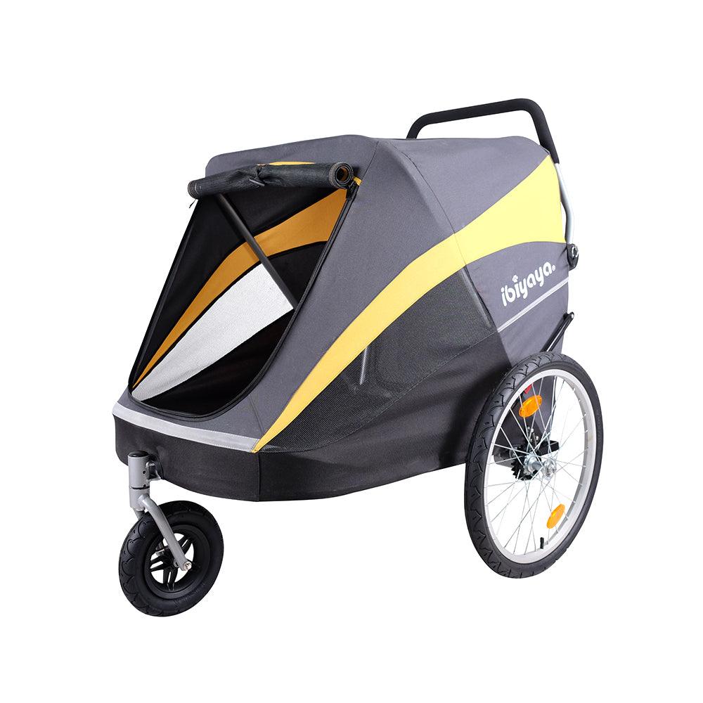 Ibiyaya The Hercules Heavy Duty Pet Stroller in Grey & YellowFor Big DogsWoofy and Whiskers