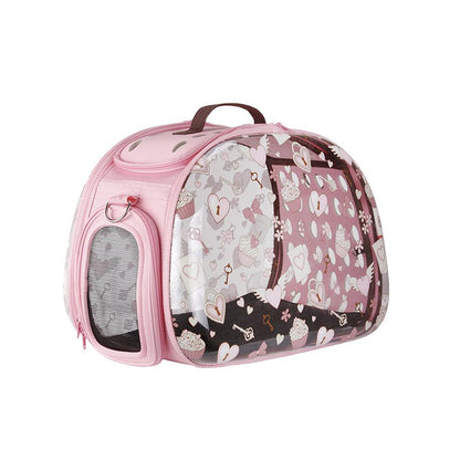 Ibiyaya Transparent Pet Carrier - Pink Valentine Pet Carrier Ibiyaya