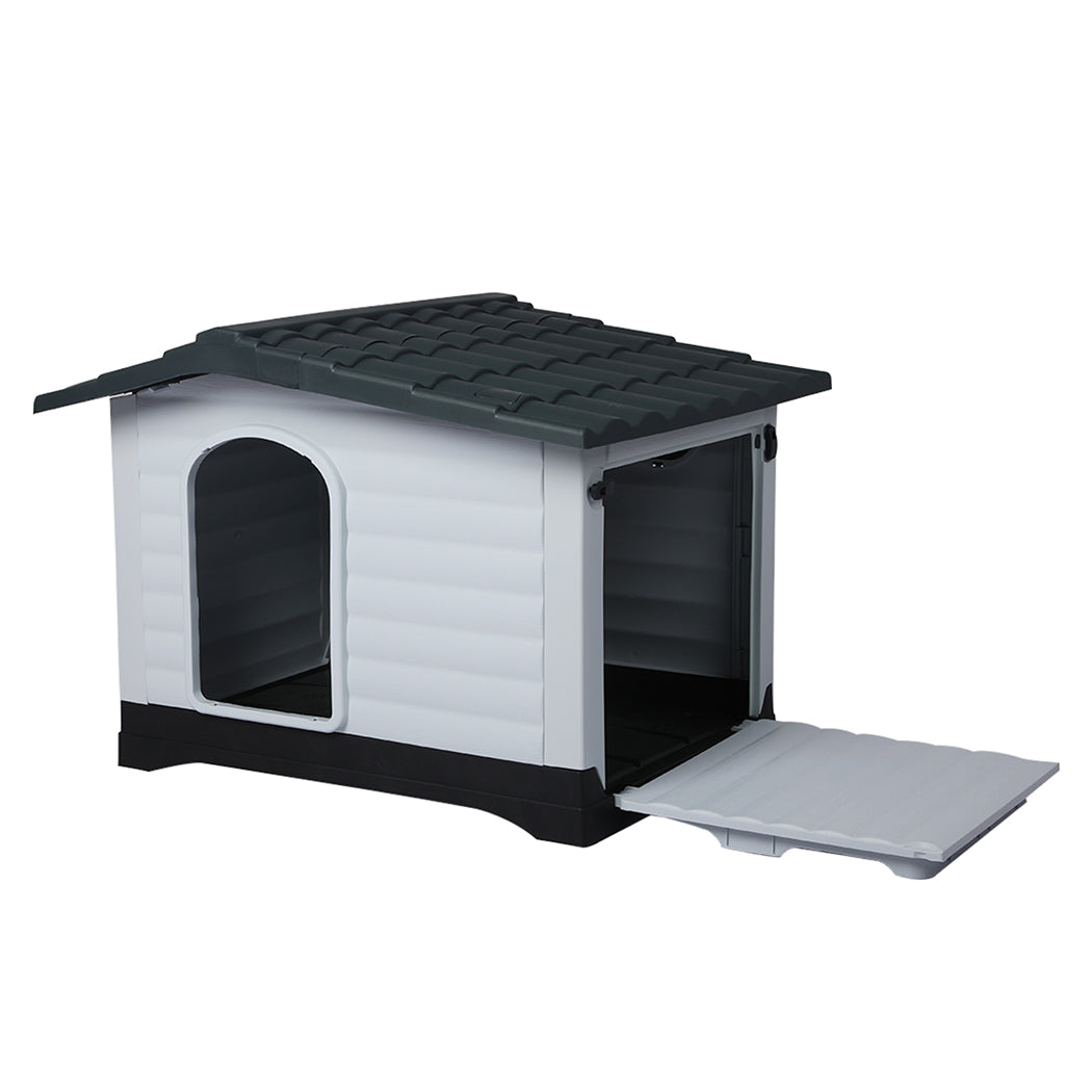 PaWz Dog Kennel Outdoor Indoor Plastic L Grey Pet Care > Dog Supplies > Dog Kennels PaWz
