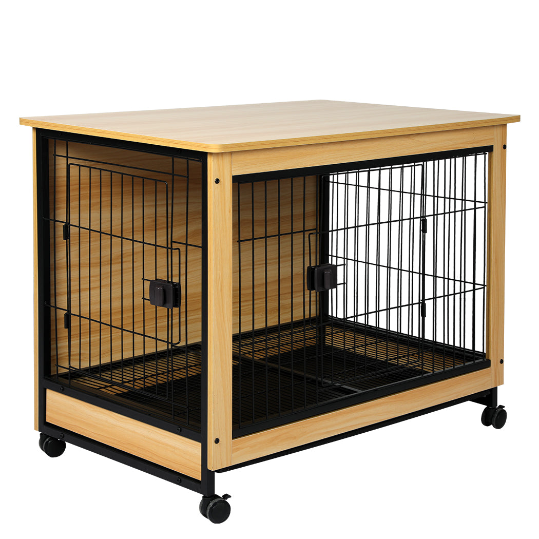 PaWz Wooden Wire Dog Kennel Side End L Large