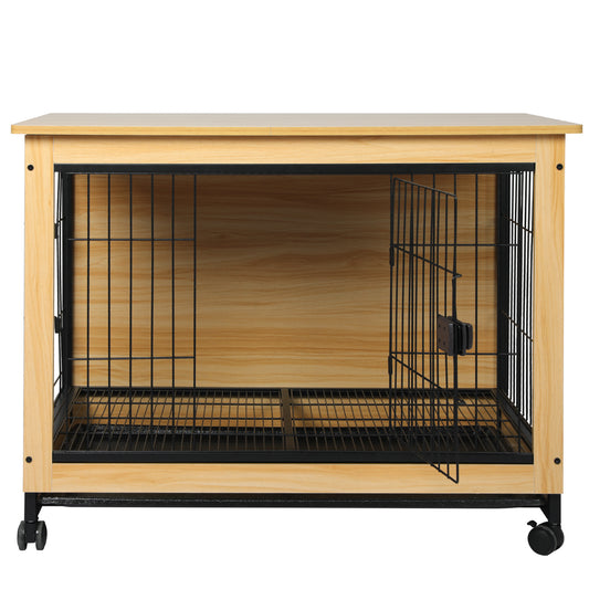 PaWz Wooden Wire Dog Kennel Side End M Medium