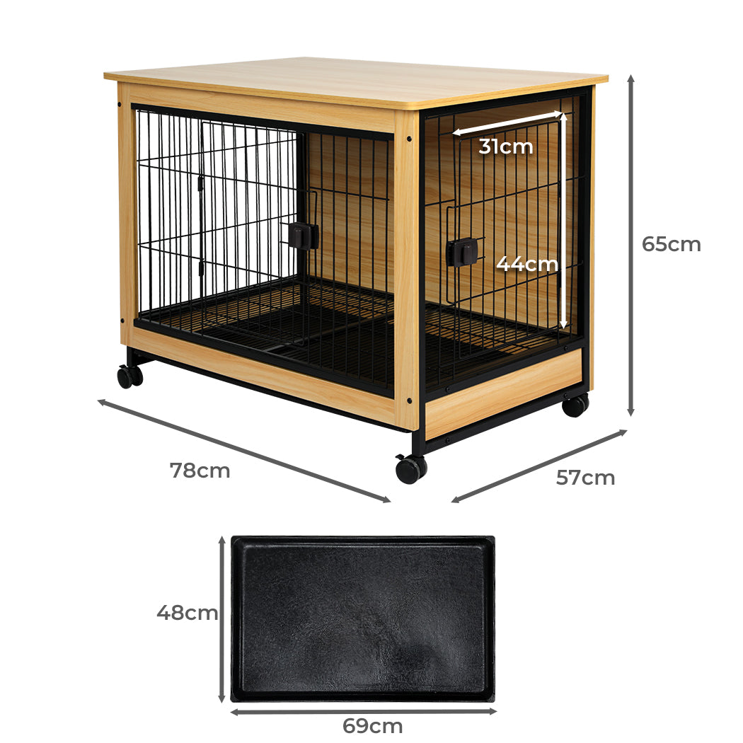 PaWz Wooden Wire Dog Kennel Side End L Large