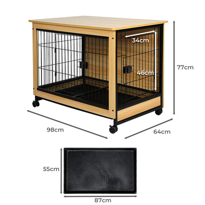 PaWz Wooden Wire Dog Kennel Side End XL X-Large Pet Crate PaWz