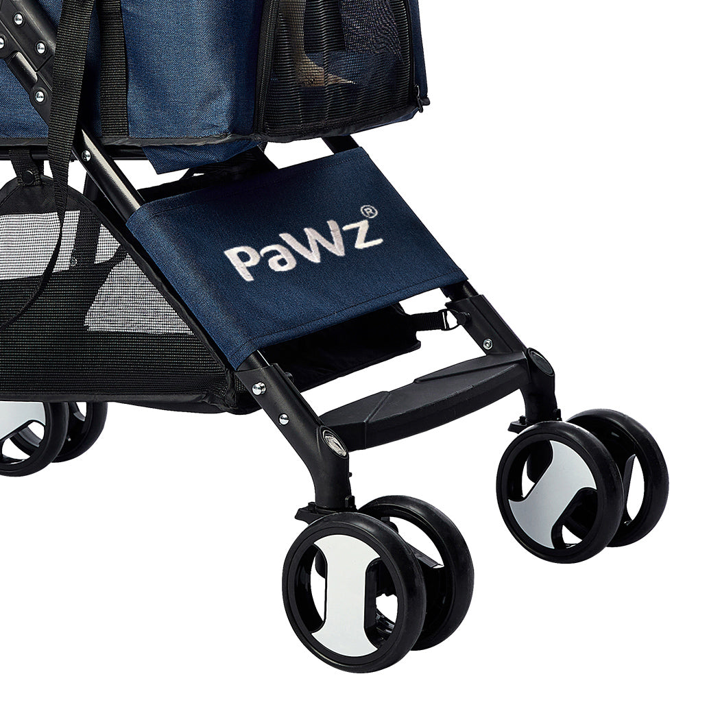 PaWz Large Pet Stroller Dog Cat Carrier Blue