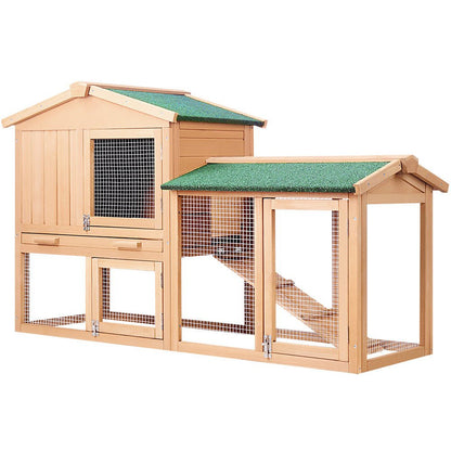 i.Pet Chicken Coop Rabbit Hutch 138cm x 44cm x 85cm Large House Run Cage Wooden Outdoor Pet Care > Coops & Hutches > Small Animal Habitats & Cages Woofy and Whiskers