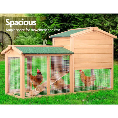 i.Pet Chicken Coop Rabbit Hutch 138cm x 44cm x 85cm Large House Run Cage Wooden Outdoor Pet Care > Coops & Hutches > Small Animal Habitats & Cages Woofy and Whiskers
