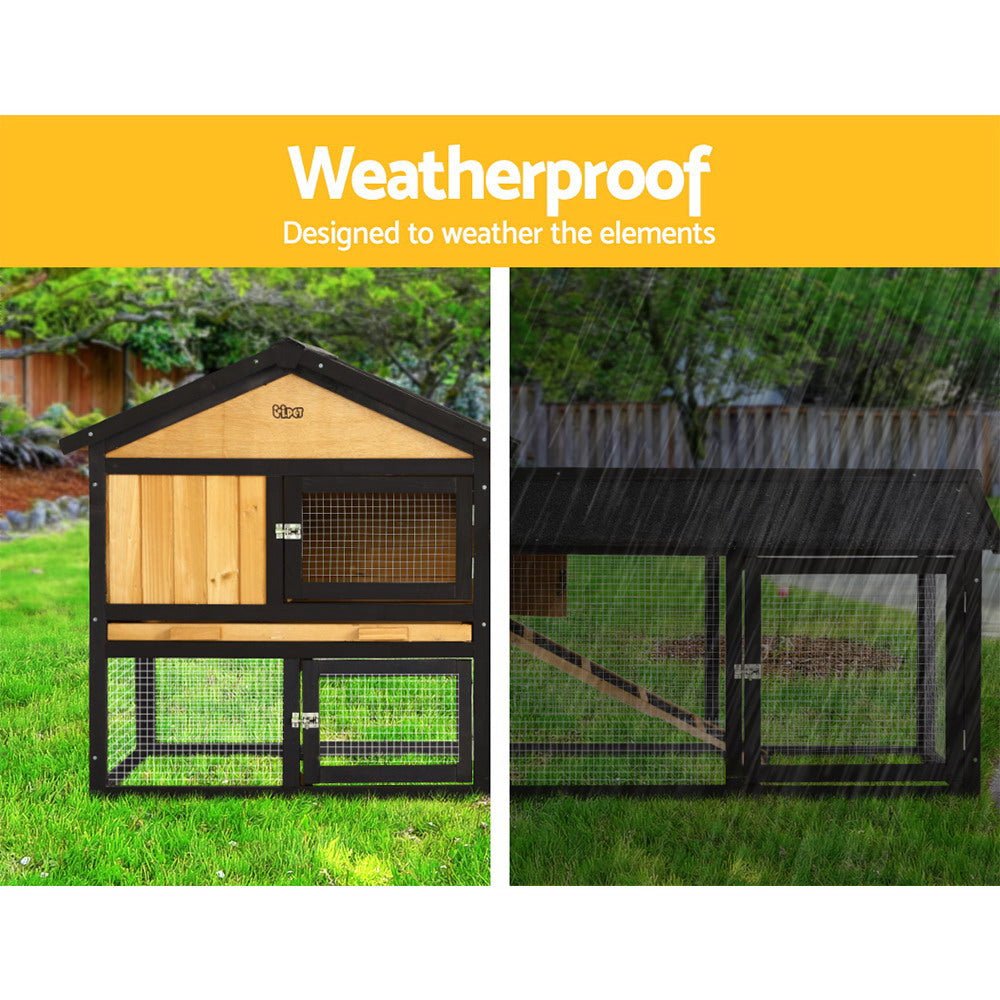 i.Pet Chicken Coop Rabbit Hutch 165cm x 43cm x 86cm Extra Large Run House Cage Wooden OutdoorWoofy and Whiskers