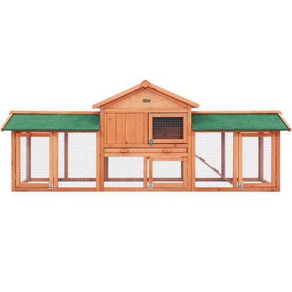 i.Pet Chicken Coop Rabbit Hutch 220cm x 44cm x 84cm Large Run Wooden Outdoor Bunny Cage House Pet Care > Coops & Hutches > Small Animal Habitats & Cages Woofy and Whiskers