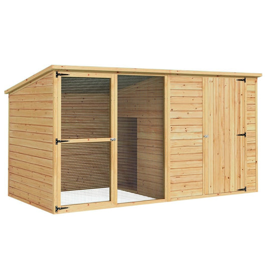 i.Pet Dog Kennel Extra Large 2.28M Wooden House Bed Outdoor Pet Puppy Cabin LogWoofy and Whiskers