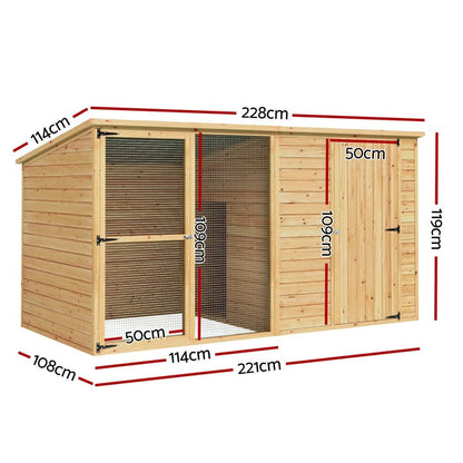 i.Pet Dog Kennel Extra Large 2.28M Wooden House Bed Outdoor Pet Puppy Cabin Log Pet Care > Dog Supplies > Dog Kennels ipet