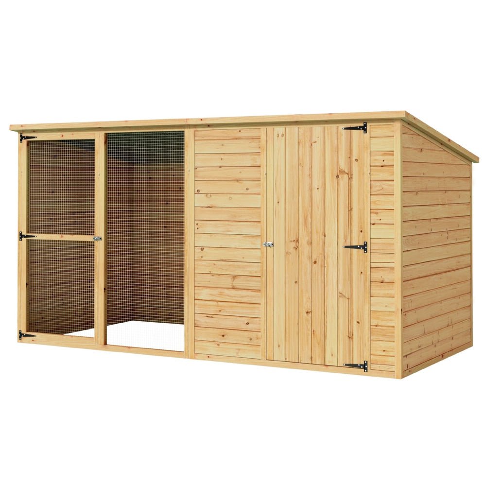 i.Pet Dog Kennel Extra Large 2.28M Wooden House Bed Outdoor Pet Puppy Cabin LogWoofy and Whiskers