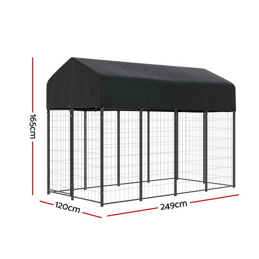 i.Pet Dog Kennel Extra Large House Outdoor Playpen Pet Puppy Metal BackyardWoofy and Whiskers