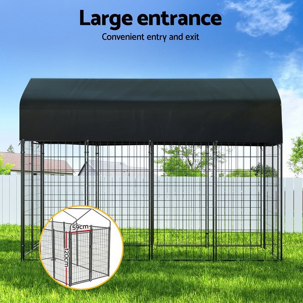 i.Pet Dog Kennel Extra Large House Outdoor Playpen Pet Puppy Metal BackyardWoofy and Whiskers