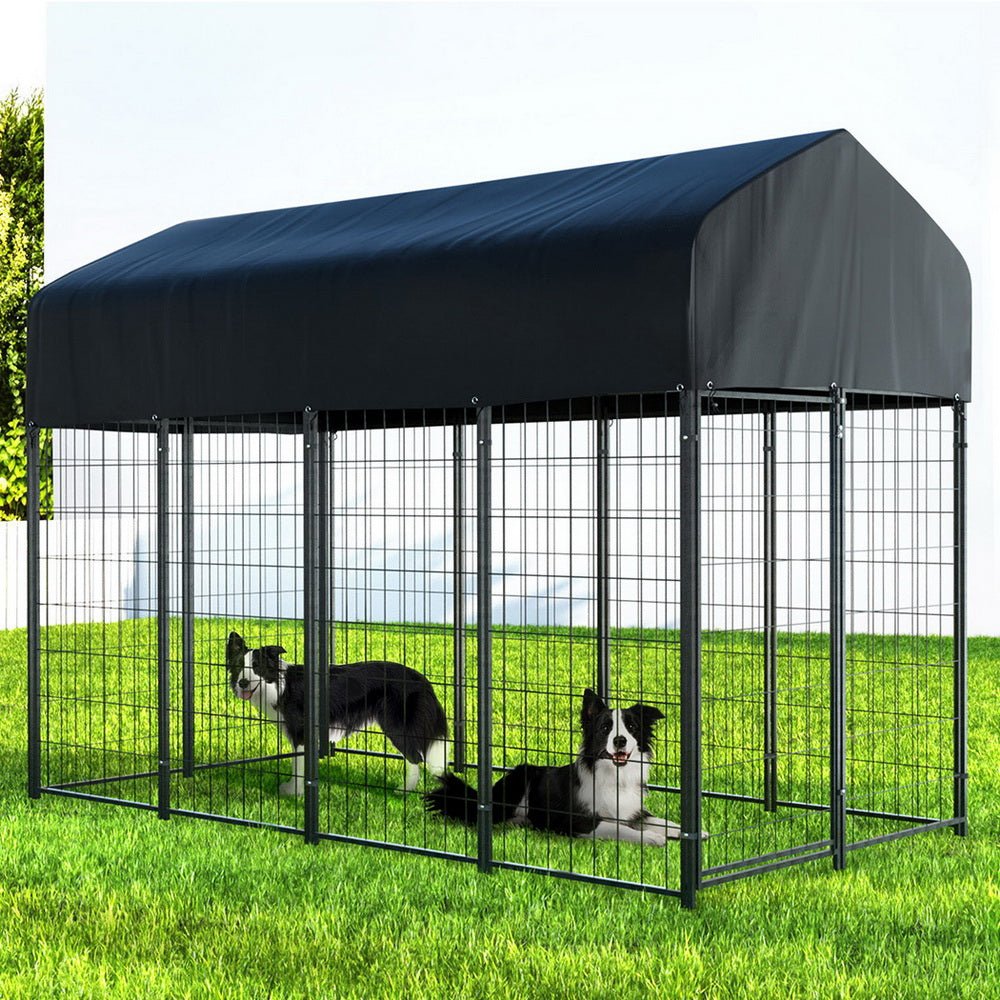 i.Pet Dog Kennel Extra Large House Outdoor Playpen Pet Puppy Metal BackyardWoofy and Whiskers