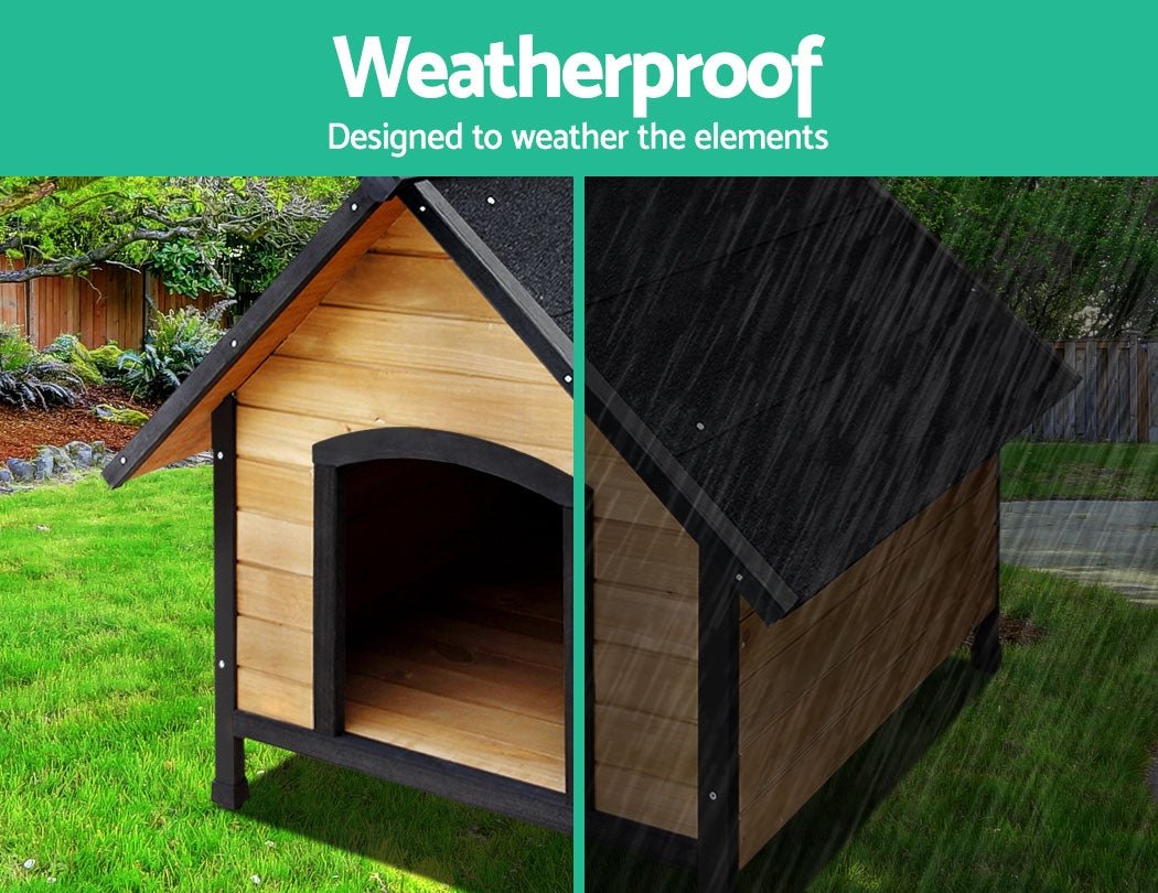 i.Pet Dog Kennel Extra Large Wooden Outdoor House Pet Puppy House XL Crate Cabin WaterproofWoofy and Whiskers