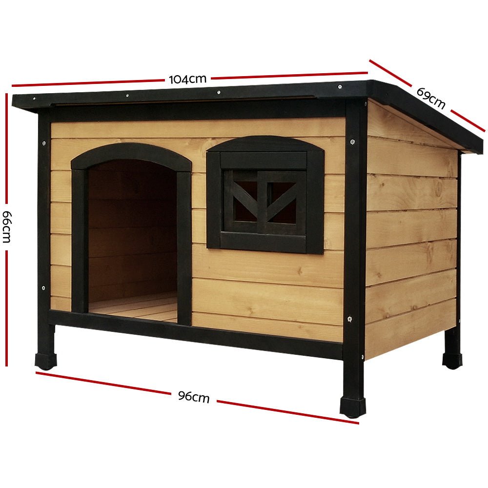 i.Pet Dog Kennel Extra Large Wooden Outdoor Indoor Puppy Pet House Cabin Crate WeatherproofWoofy and Whiskers