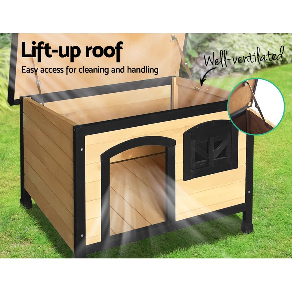 i.Pet Dog Kennel Extra Large Wooden Outdoor Indoor Puppy Pet House Cabin Crate WeatherproofWoofy and Whiskers