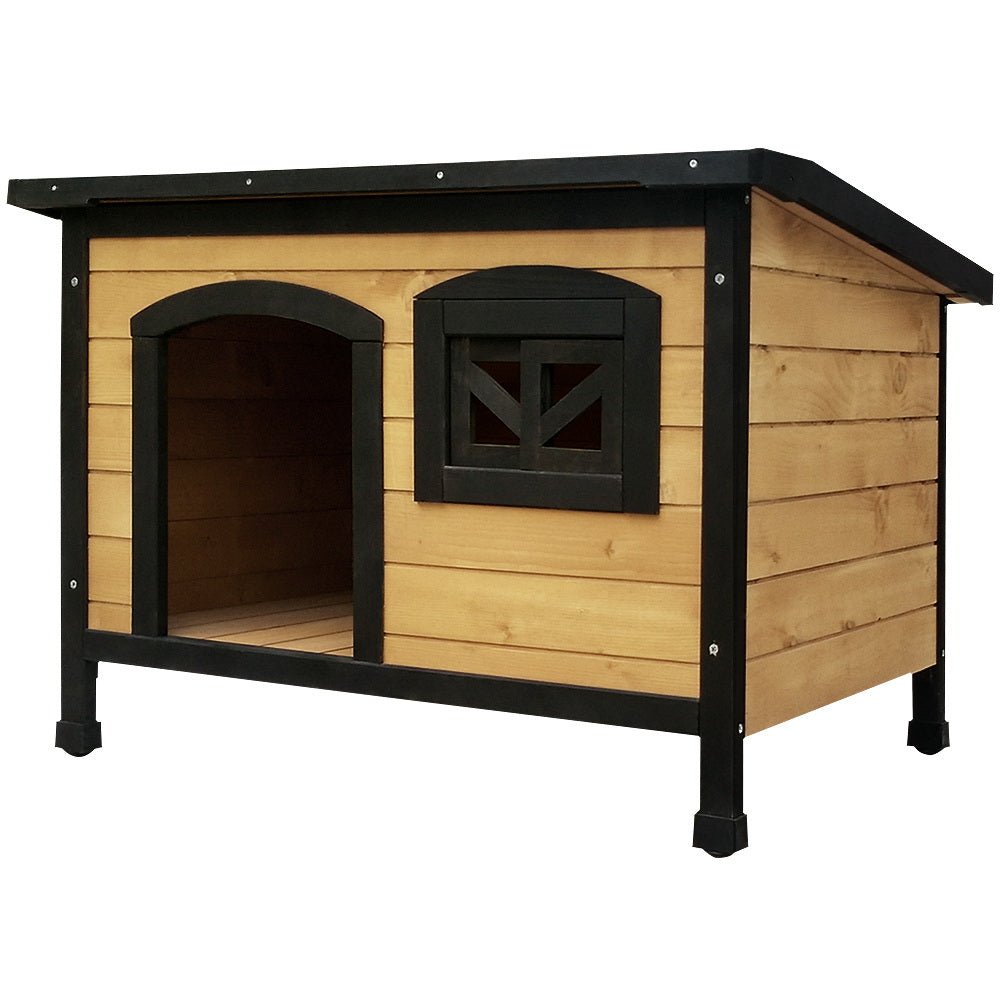 i.Pet Dog Kennel Extra Large Wooden Outdoor Indoor Puppy Pet House Cabin Crate WeatherproofWoofy and Whiskers