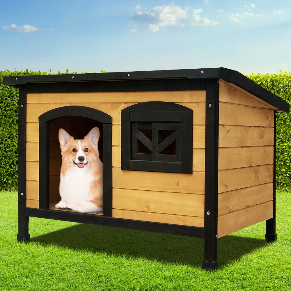 i.Pet Dog Kennel Extra Large Wooden Outdoor Indoor Puppy Pet House Cabin Crate WeatherproofWoofy and Whiskers