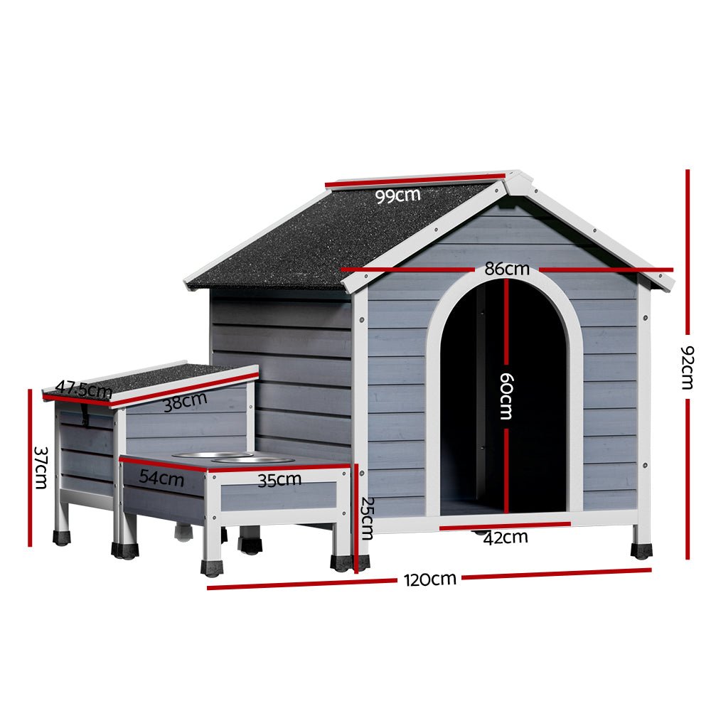 i.Pet Dog Kennel House Large Wooden Outdoor Pet Kennels Indoor Puppy CabinWoofy and Whiskers