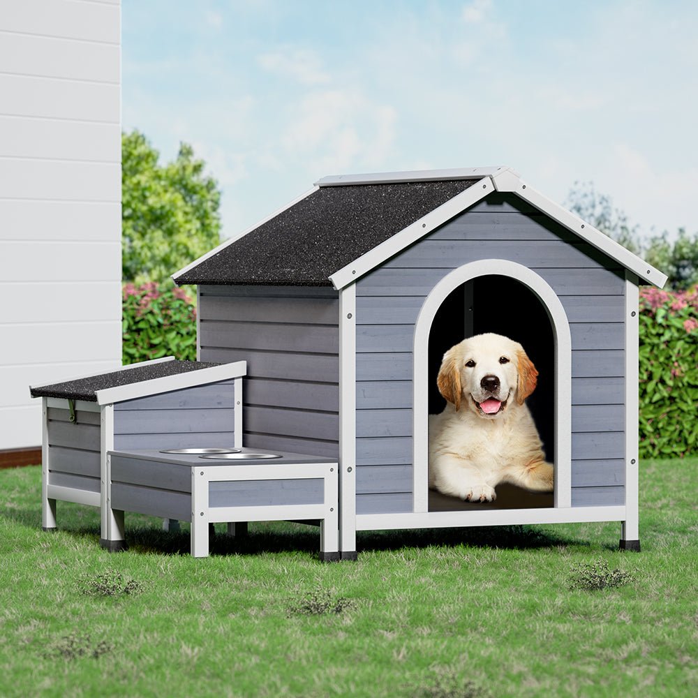 i.Pet Dog Kennel House Large Wooden Outdoor Pet Kennels Indoor Puppy CabinWoofy and Whiskers