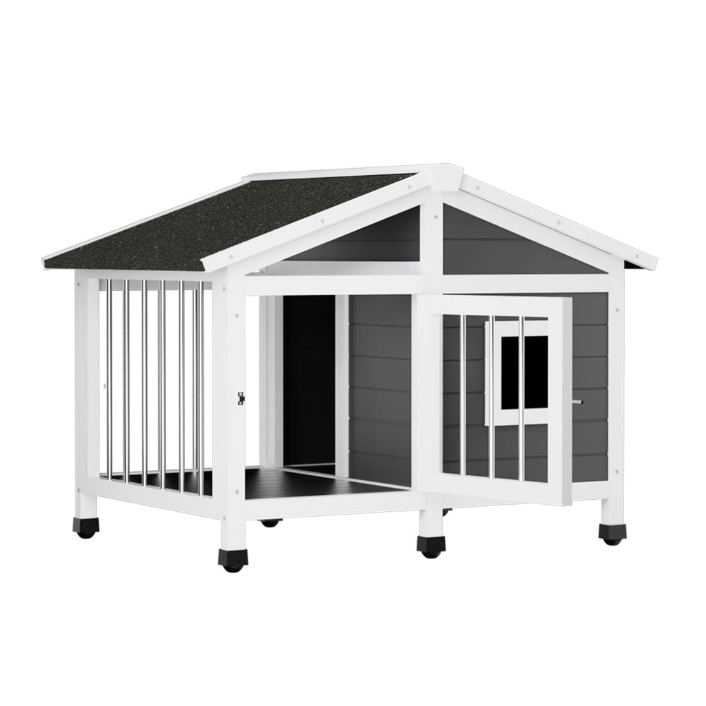 i.Pet Dog Kennel House Large Wooden Outdoor Pet Kennels Indoor Puppy Cabin HomeWoofy and Whiskers