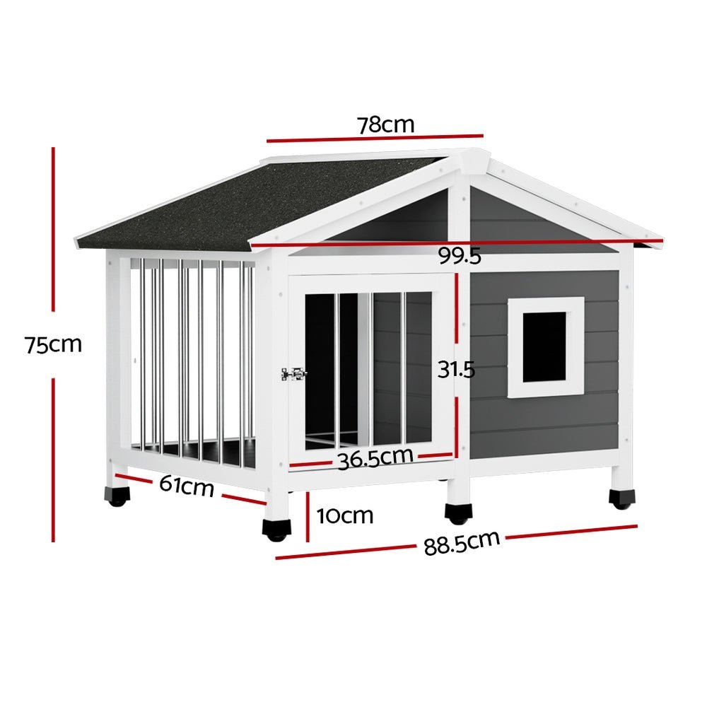 i.Pet Dog Kennel House Large Wooden Outdoor Pet Kennels Indoor Puppy Cabin HomeWoofy and Whiskers