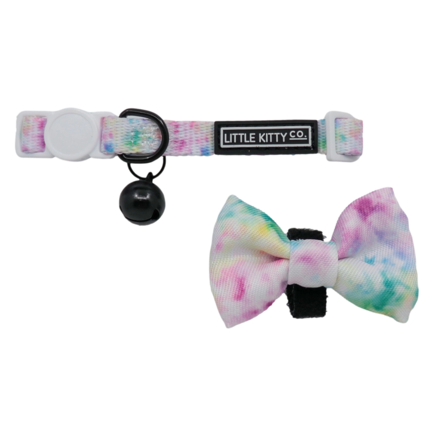 Cat Collar & Bow Tie: Cotton Candy cat collar & Bow Tie Little Kitty Co