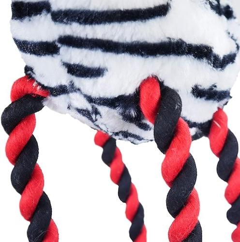 Luxury Dog Toy Large Zadie Zebra - High Quality Plush and RopeDog ToysRope Dog ToyWoofy and Whiskers