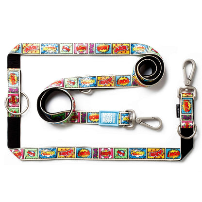 Max and Molly Dog Lead - Large Size - Various Designs - Woofy and Whiskers-Polyester-Quick drying neoprene- Heavy Duty Lobster claw metal clip- Pet Care > Dog Supplies Max & Molly Urban Pets Comic Large