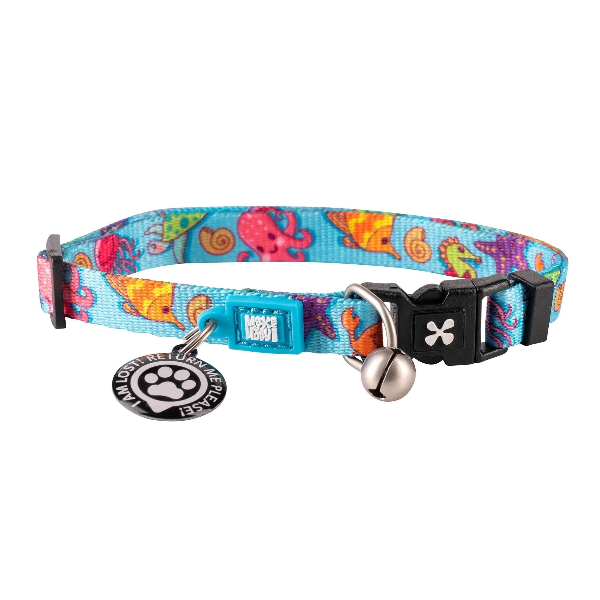 Max and Molly Smart ID Cat Collar Blue Ocean