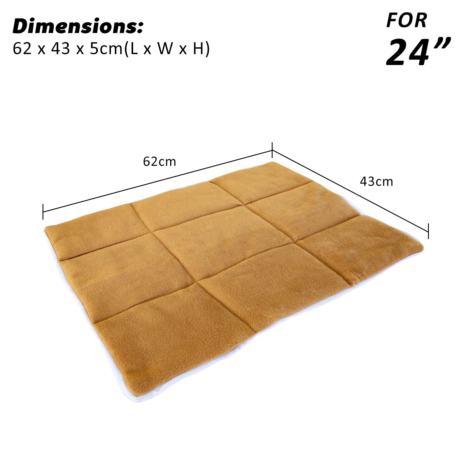 Pet Dog Cat Cushion Mat Pad 24in BEIGE Pet Care > Dog Supplies Paw Mate