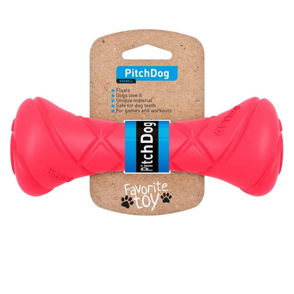 PitchDog – Barbell Dog toys Collar company hot pink