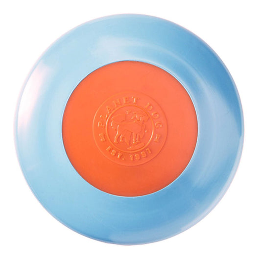 Planet dog zoom flyer frisbee dog toy in blue or orange smallWoofy and Whiskers