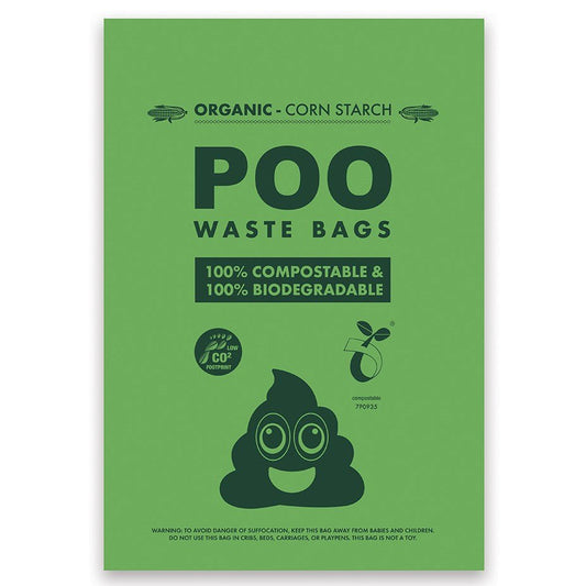 POO 100% Compostable & Biodegradable Waste Bags -60 bags Pet Waste Bags POO
