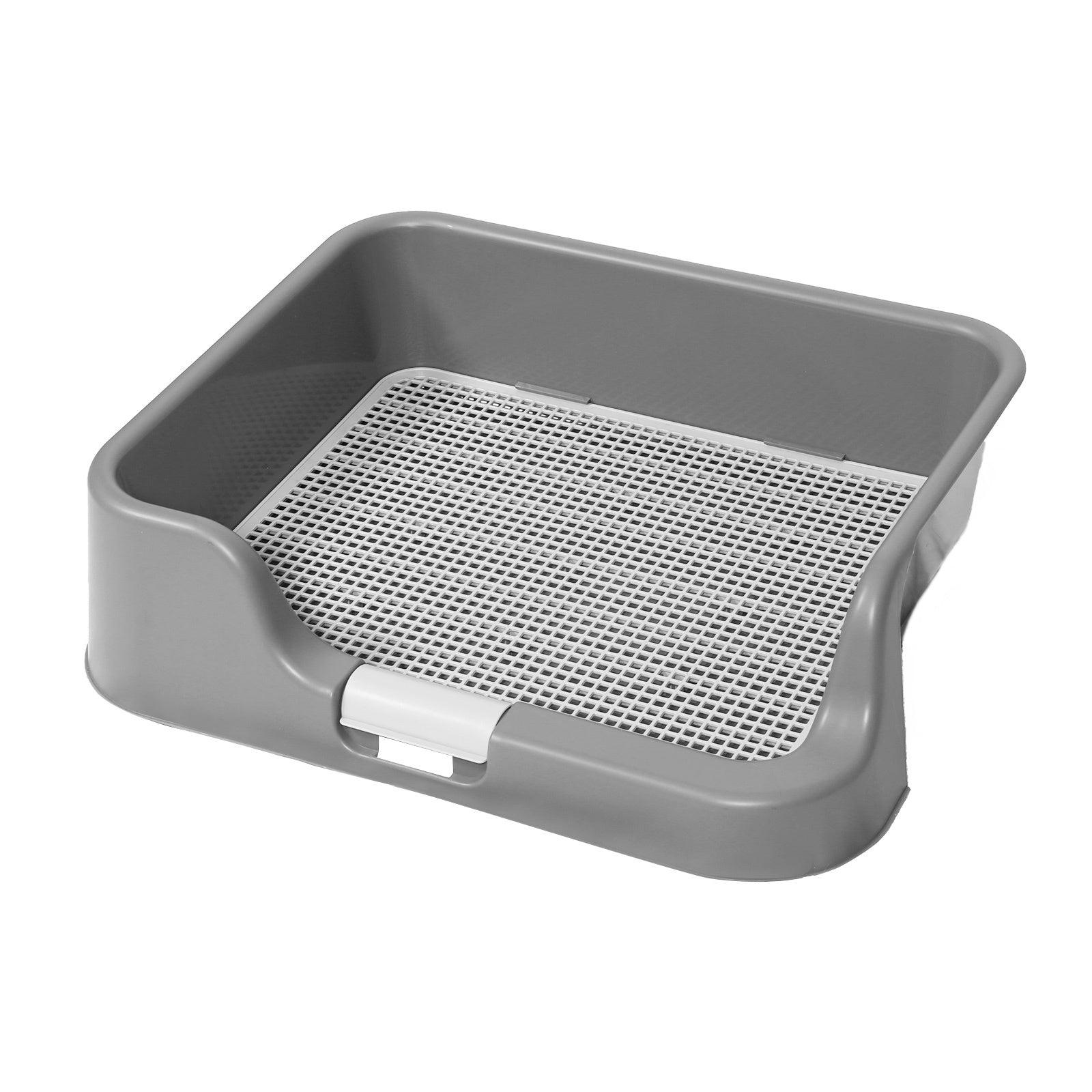 PS KOREA Grey Dog Pet Potty Tray Training Toilet Raised Walls T1 Pet Supplies PS KOREA Grey