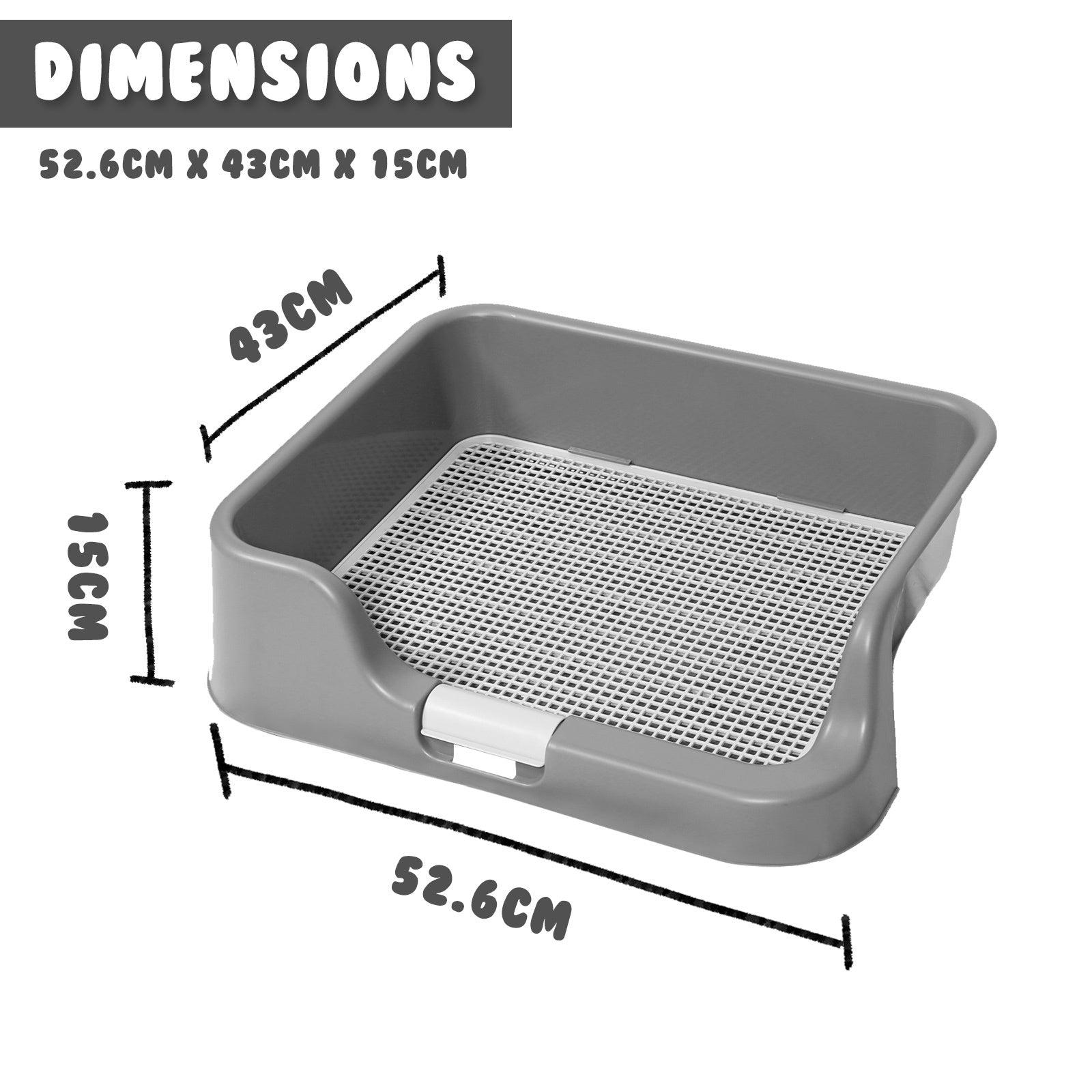 PS KOREA Grey Dog Pet Potty Tray Training Toilet Raised Walls T1 Pet Supplies PS KOREA