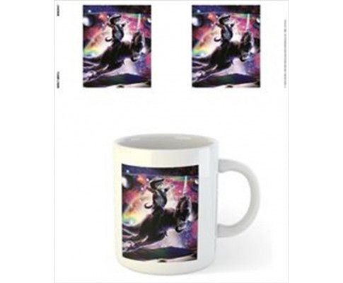 Random Galaxy - Cat On T.rex mug Random Galaxy